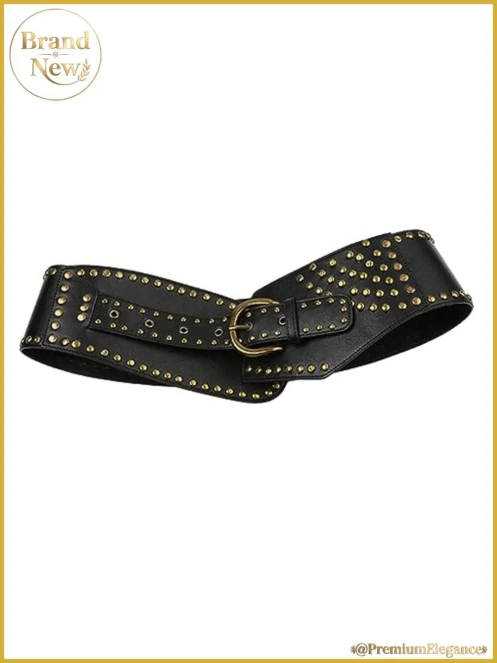 Wide Boho Leather Belt Western Chunky Oval Concho Y2K Grunge Accessory